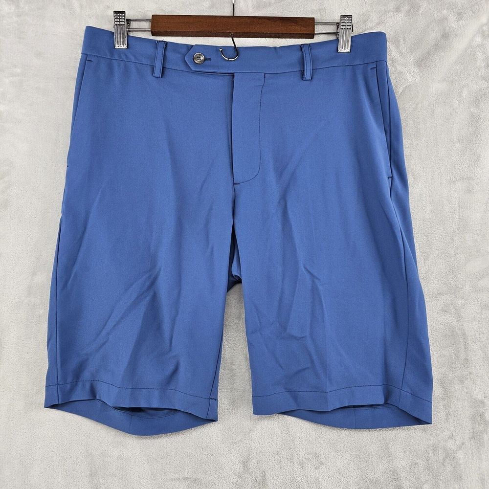 Black Quail Mens Blue Golf Shorts Performance Size‎ 32 10" Inseam Polyester